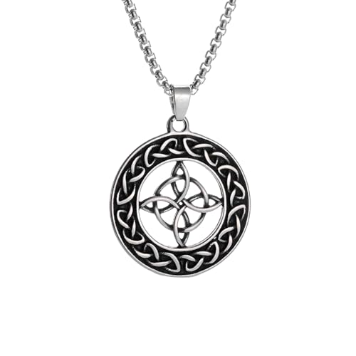 Halskette Gothic Halskette Kette Keltische Hexe Knoten Halskette Quart Alter Amulett Nordische Mythologie Anhänger Herren und Damen Accessoires Pullover Kette beste Freundin Geschenke Freundschaft