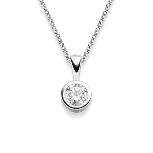 Halsketten für Frauen Silberkette Damen 925 Kette Silber mit Anhänger Schmuck Damen Brautschmuck Zirkonia Damenkette schlichte klassische wie brilliant dezent klein Geschenkset Silberschmuck