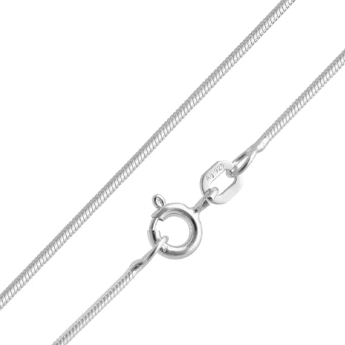 trendor Feine Schlangenkette 925 Silber Kette Damen 1,1 mm Halskette für Frauen, elegante Geschenkidee 15685-38 38 cm