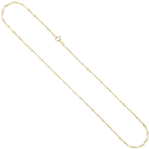 Jobo Damen Singapurkette 585 Gelbgold 1,8 mm 50 cm Gold Kette Halskette Goldkette Federring