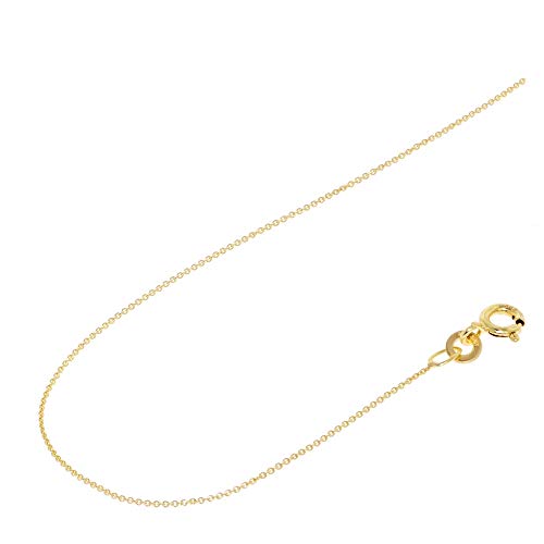 Acalee Halskette 333 Gold / 8 Karat Anker-Kette 0,8 mm eleganter Halsschmuck aus Echtgold für Damen, wunderschöne Geschenkidee, 10-1008-50 50 cm