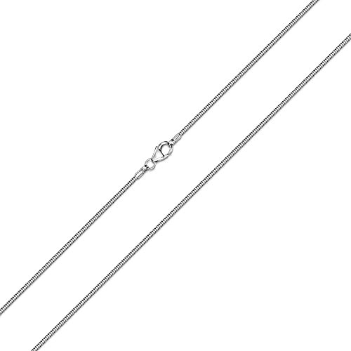 Materia Damen Schlangenkette Silber 925 Halskette 1,2mm rhodiniert K22-80 cm