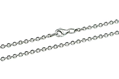 Facet57 Ankerkette (2,3 mm breit) Diamantiert aus 925 Sterling Silber rhodiniert Halskette 70 cm: Feine Silberkette - Made in Germany