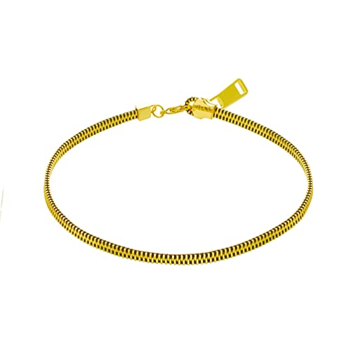 YAHOYA 316L Edelstahl Statement Reißverschluss Choker Halskette für Frauen Mädchen Schlüsselbein Kette Schmuck Geschenke Bijoux