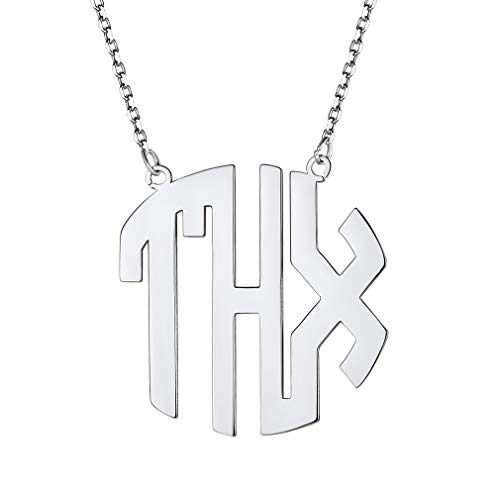 Custom4U Personalisierte Namemskette für Damen Frauen mit Eingenem Namen 925 Sterling Silber Buchstaben A-Z Initial Halskette Silberkette Geschenke für Muttertag Geburtstag Weihnachten