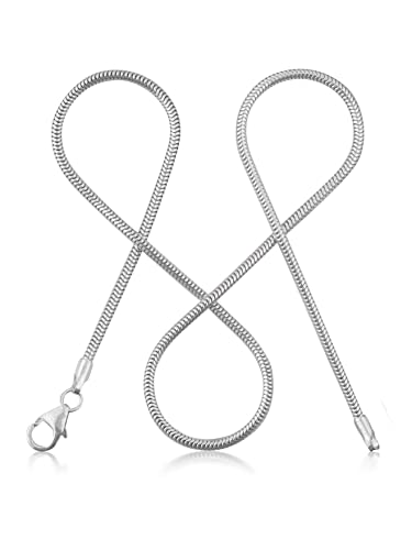 modabilé Schlangenkette Damen Halskette 925er Sterling Silber (45cm I 1,6mm breit) Silberkette 925 ohne Anhänger Silberne Kette für Frauen Ketten Kurz