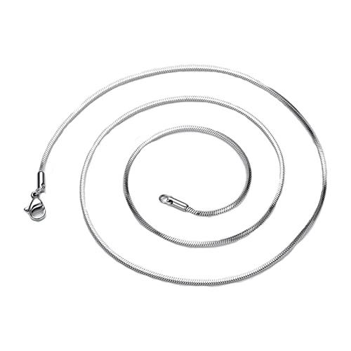 Aotiwe Kette 40cm, Men Chain Silber Edelstahl Halskette 1,5mm Schlangenkette Beste Freundin Geschenke