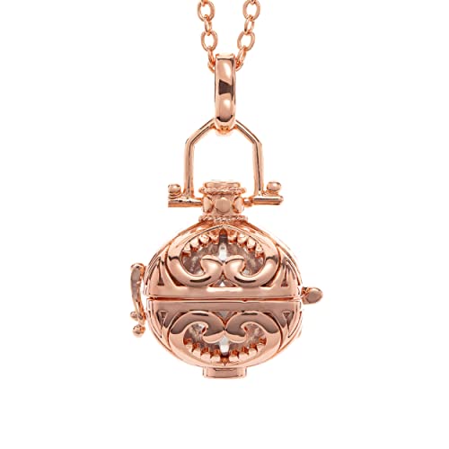 Pick Your Angel PYA Herzgeflüster Engelsrufer Kette mit Anhänger und Klangkugel aus 18k Roségold 45cm Spiritueller Damen Schmuck aus 18k Rose Gold Kettenanhänger und Schutzengel- Halskette.