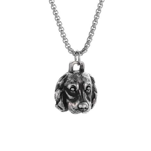 Herren Halsketten, Choker Gothic Halskette Retro Kette Halskette Hip Hop Golden Retriever Hundekopf Anhänger Halskette Männer Frauen Mode Tier Charm Geschenk Beste Freundin Freundschaftsgeschenke