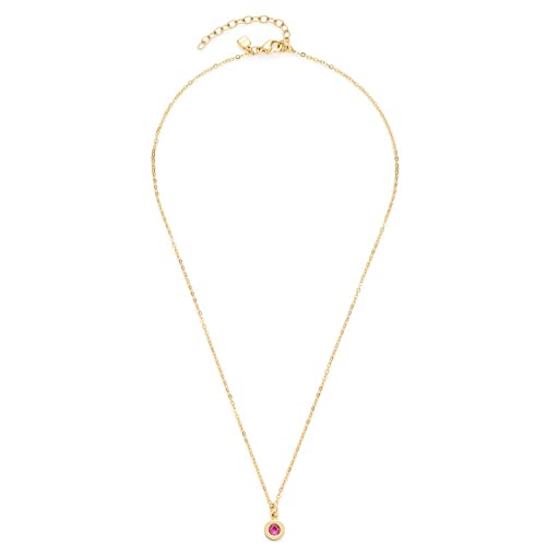 Leonardo Jewels Isa Halskette, Kette aus Edelstahl mit Anhänger gold, Glas-Kristall pink, 42-47 cm Länge, Anker-Kette gold, Damen Schmuck, 022874