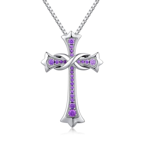 jiamiaoi Kreuz Halskette Kreuzanhänger Silber Damen Kette Silber 925 Kreuz Silberkette mit Anhänger Kette mit Kreuz Weißgold Anhänger Kreuz kette Frauen Kreuzkette Silber Damen