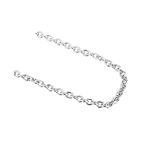 Edelstahl Standardgliederkette 70 cm, Halskette Herren Silber Kette Edelstahl Schmuck Breit 3MM Hip Hop Metallkette Vintage