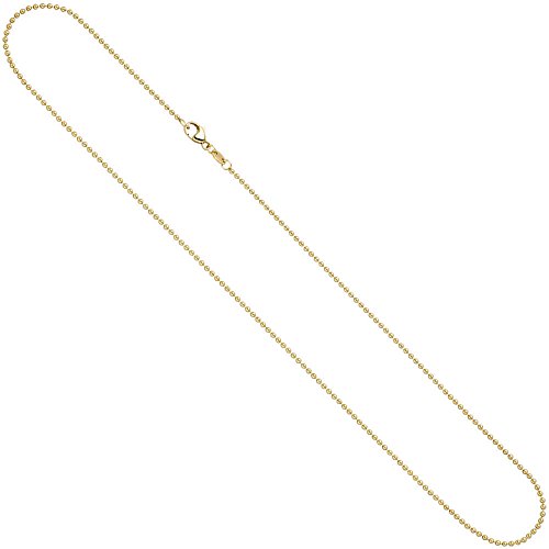 1,5mm Kugelkette Kette Halskette Halsschmuck 585 Gold Gelbgold 42cm