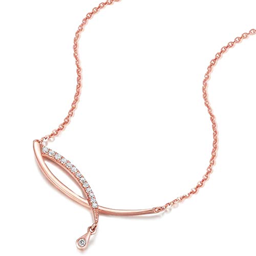 Nobel Damen-Kette 925 Silber Rosegold Halskette Zirkonia SCHMUCK