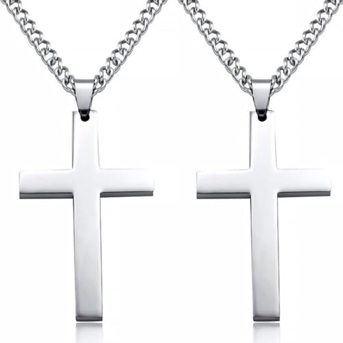 Meifiyu Kreuz Kette Herren,Kreuz Kette Silber,Kreuz Anhänger,Kreuzkette Silber Herren,Cross Necklace,Geschenke für Jungen,Weihnachtsgeschenke zum Valentinstag,Geschenke für Freunde und Familie