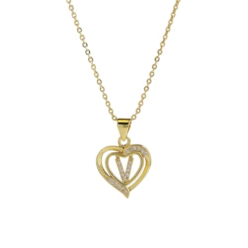 Generisch Charm Kette Halskette Damen Herz Kette Damen Silber Kette Herz Rosegold Kette Damen M Kette Silberkette Mit Anhänger Kette Für Beste Freundin Damen Halskette Silber Schmuck Für Mädchen Gold