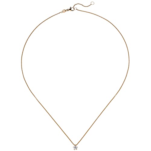 Jobo Damen Collier Kette mit Anhänger 585 Gold Rotgold 1 Diamant Brillant 0,25 ct. 45 cm