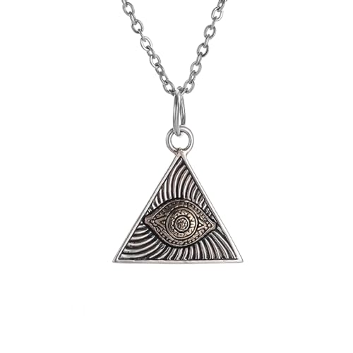 IOETSEUT Choker Halskette Gothic Halskette Kette Dreieck Auge Auge des Horus Anhänger mit Kette Auge des Gottes Halskette Herrenmode Straßenschmuck Accessoires Beste Freundin Geschenke Freundschaft