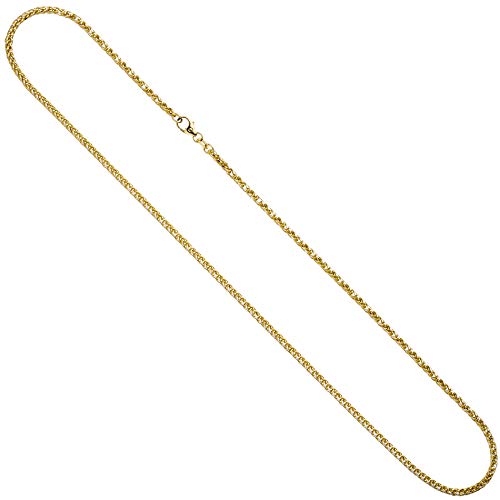 Jobo Damen Zopfkette 585 Gelbgold Weißgold bicolor 1,9 mm 45 cm Gold Kette Goldkette