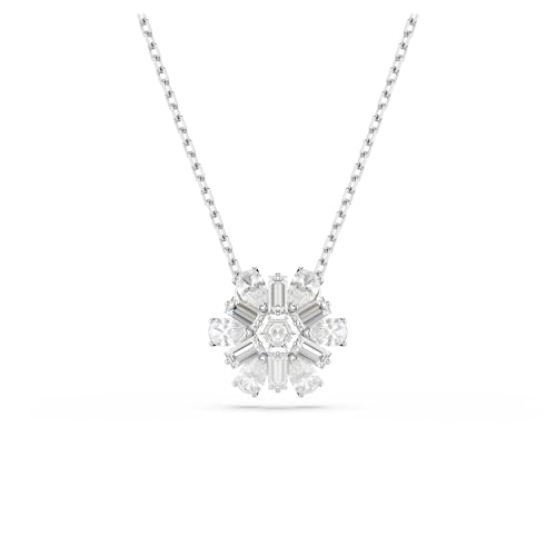 Swarovski Idyllia Anhänger, Verschiedene Schliffe, Schneeflocke, Weiß, Rhodiniert