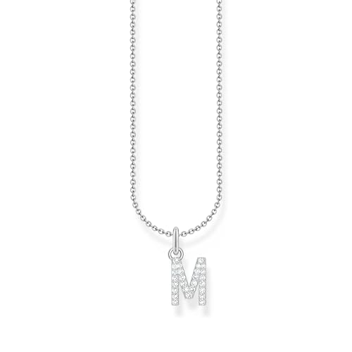 THOMAS SABO Halskette Buchstabe M 925 Sterling Silber mit Zirkonia KE2252-051-14