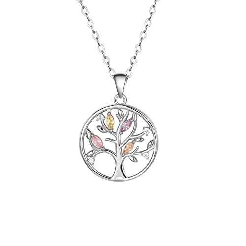 Lebensbaum Kette, Damen Halskette Baum Des Lebens, 925 Sterling Silber Lebensbaum Kette, Lebensbaum Anhänger, Baum des Lebens Kette, Baum des Lebens Halskette, mit Geschenkbox, Schmuck für Frauen