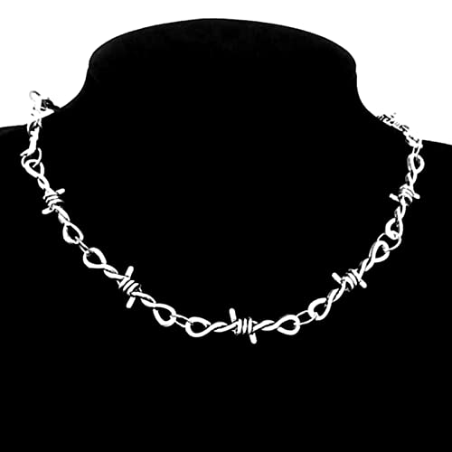 Draht Brambles Iron Unisex Halsband Halskette für Männer Hip-Hop Gothic Punk Style Stacheldraht kleine Dornen Kette Choker Geschenk Schmuck