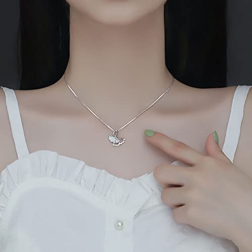 TseenYi Ginkgo Halskette Choker Ginkgo Blatt Peandant Halskette Silber Ginkgo Anhänger Halskette Kette Ginkgo Schlüsselbein Kette Brauthochzeit Schmuck für Frauen und Mädchen