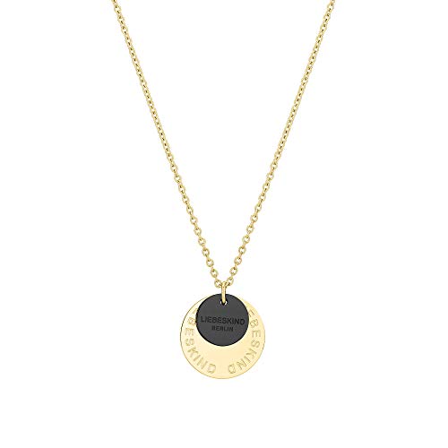 LIEBESKIND BERLIN TIME & JEWEL Kette aus Edelstahl in Gold-Schwarz LJ-0686-N-45