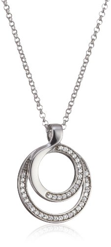 Esprit Damen-Kette swing 925 Sterlingsilber 41 Zirkonia farblos 42-45cm ESNL91683A420