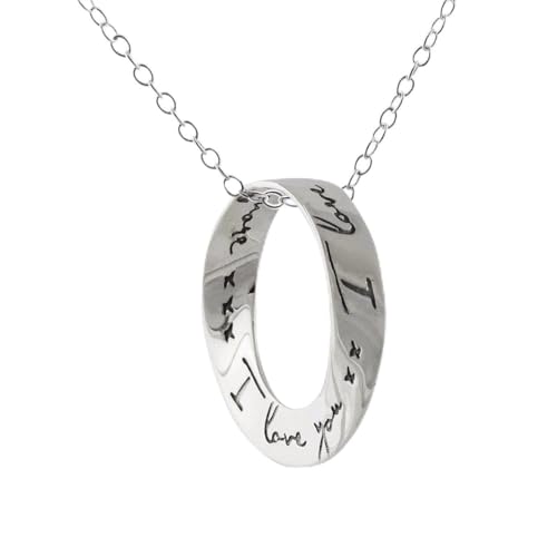 Sterling Silber I love you I Love You More Infinity – möbiusschleife Anhänger Halskette, 45,7 cm Kette, Ewigkeit