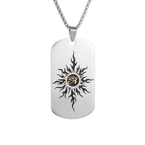 IOETSEUT Choker Halskette Gothic Halskette Kette Auge des Horus Milit?r Marke Halskette Anhänger für Männer Frauen Mode Amulett Schmuck Geschenk Beste Freundin Geschenke Freundschaft