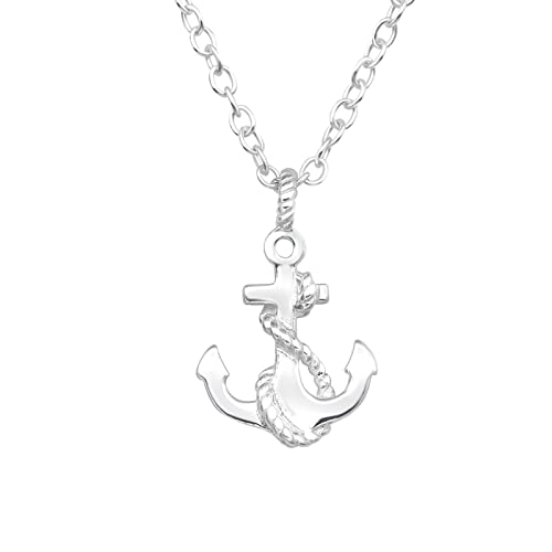 Laimons Damen Halskette Anhänger Anker maritim 15mm Design Glanz und Kette 45cm Sterling Silber 925