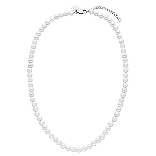 Purelei® Diligence Kette (Silber), Wasserfeste Perlenkette für Männer und Frauen, Unisex-Halskette aus Edelstahl für Herren, Geschenk für ihn und sie, 45-50 cm Länge verstellbar