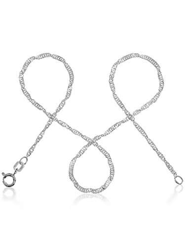 modabilé Singapurkette Damen Halskette aus 925 Sterling Silber (60cm 1,8mm breit) Silberkette ohne Anhänger Silberne Kette für Frauen Kurz Schlicht