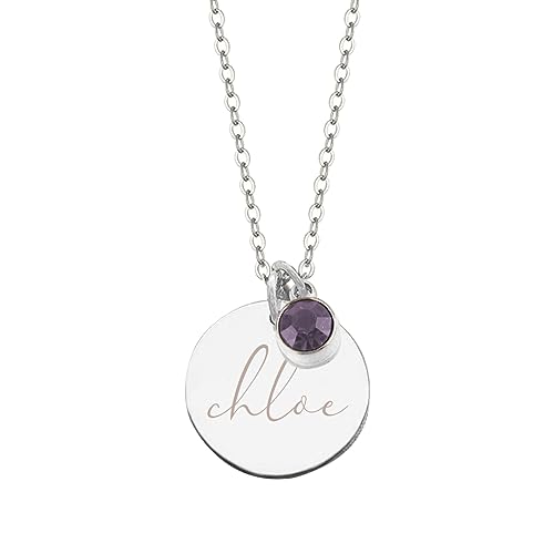 jewelora Kette mit Name Personalisierte Damen Halskette Engaging Geburtsstein Halskette Personalisierte Silber Kette für Frau, Tochter, Mutter, Freundin, Freund