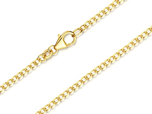 SILBERKETTEN STORE DEIN SCHMUCK ONLINE SHOP Panzerkette Gold 333 Damen 45cm I filigrane Goldkette Damen hochglanz 2mm Stärke I Halskette Echtgold für Frauen mit Federring Verschluss