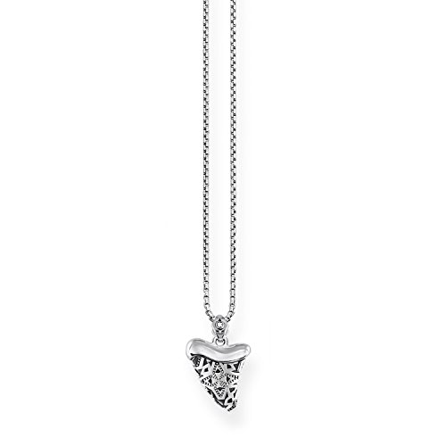 Thomas Sabo Damen-Kette mit Anhänger  Ethno Zahn  925 Silber Diamant (0.2 ct) weiß 0.1 cm - D_KE0014-356-21-L45v