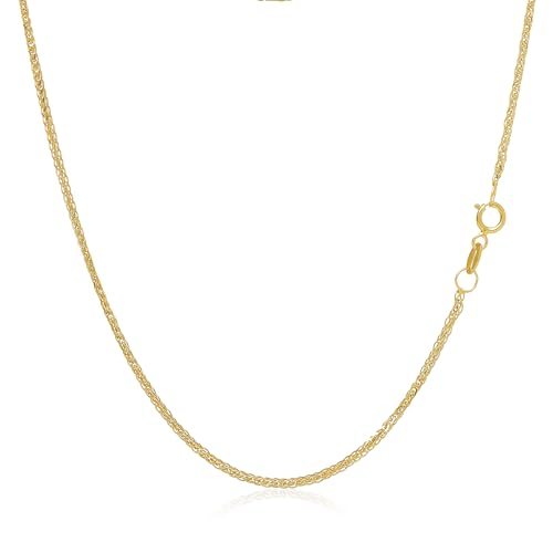 Rodium – Goldkette 14 Karat (585) Unisex, Goldkette Damen und Goldkette Herren, im Spiga/Weizen Stil, Panzerkette Gewicht 2.20g, Gold Kette Breite 1.20mm, Länge 45cm, Unisex Necklace