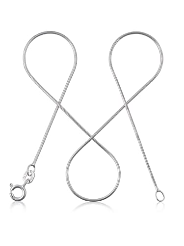 modabilé Schlangenkette Damen Halskette 925er Sterling Silber (50cm I 0,9mm breit) Silberkette 925 ohne Anhänger Silberne Kette für Frauen Ketten Kurz