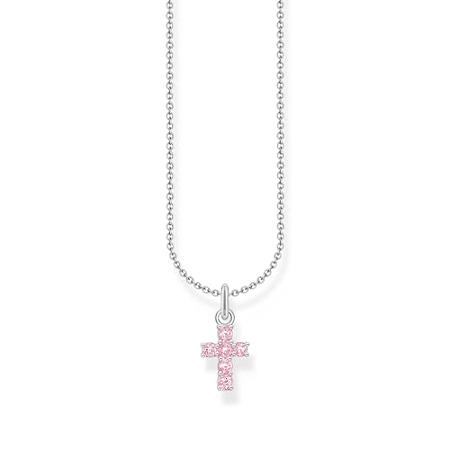 Thomas Sabo Kette mit rosafarbenem Kreuz-Anhänger 925 Sterlingsilber KE2226-051-9