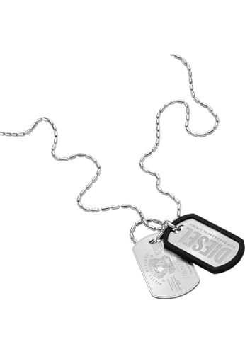 Diesel Herrenkette Font Dog Tag Edelstahl, DX1553040