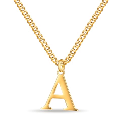 Jokmeo Goldkette mit Buchstaben A-Z Anhänger 14 Karat vergoldet Initialen Halskette, Name Buchstabe Kette, Goldkette Anhänger für Frauen Mädchen Freundin Mama