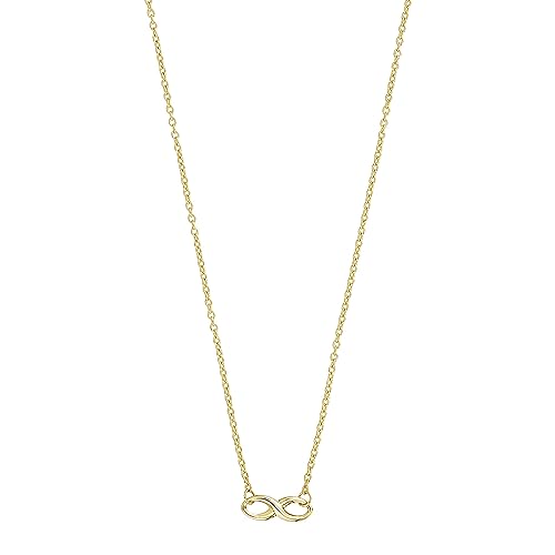 JC Trauringe Anhänger Unendlichkeit inkl. Halskette in Echt 585 Gold Infinity Goldanhänger mit Kette Ankerkette Schmuck in Gelbgold Damen Set 8465