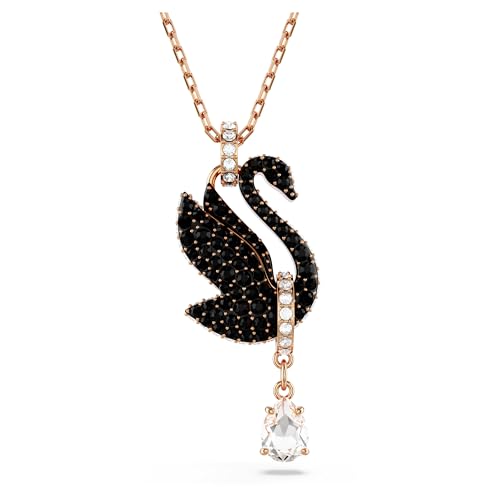 Swarovski, Swan w/PearCut Crystal Necklace, Schwarz, One Size