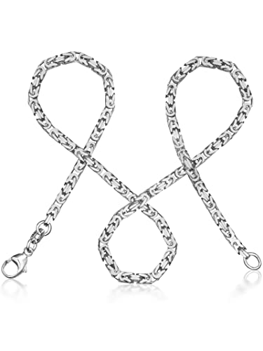 modabilé Königskette Herren Halskette 925 Sterling Silber (70cm 2,8mm breit) Silberkette ohne Anhänger Kurz Ketten Männer, Damen, Silberne Kette Mann