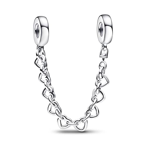 PANDORA Verbundene Herzen Komfortkette aus Sterling Silber - Kompatibel mit PANDORA Moments Armbänder