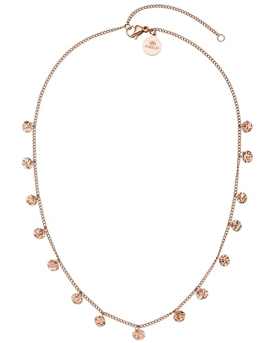 Purelei® Malihini Kette (Roségold) – Verstellbare Damen Kette 35-40 cm – Wasserfest & Langlebig aus Edelstahl – Elegante Halskette mit geprägten Coins im orientalischem Flair