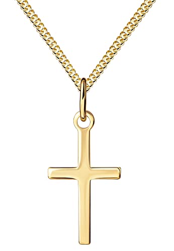 JEVELION Goldkreuz 333 Gold Gold-Kreuz für Damen, Herren und Kinder Ketten-Anhänger 8 Karat Gold mit Kette Kettenlänge: 50 cm