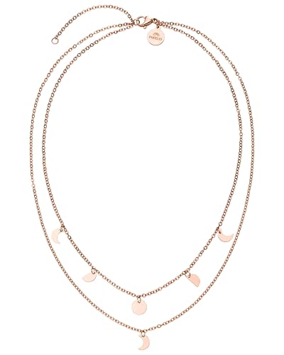 Purelei® Luna Kette Damen (Roségold) – Halskette Damen aus langlebigem Edelstahl – Wasserfeste Kette mit Anhänger – 40-45 cm Länge verstellbar – Halskette für deinen individuellen Look